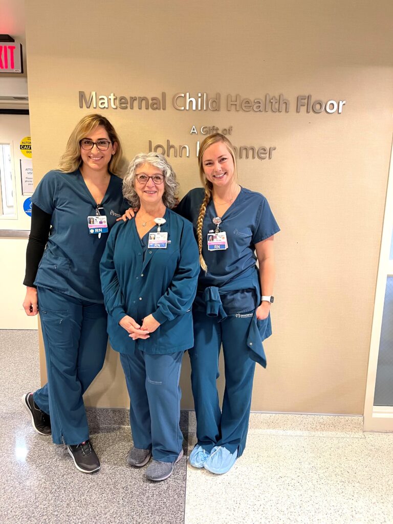 Community Memorial Hospital’s Labor & Delivery nurses Amy Sanchez, Linda Dobson and Elsa Fraki.