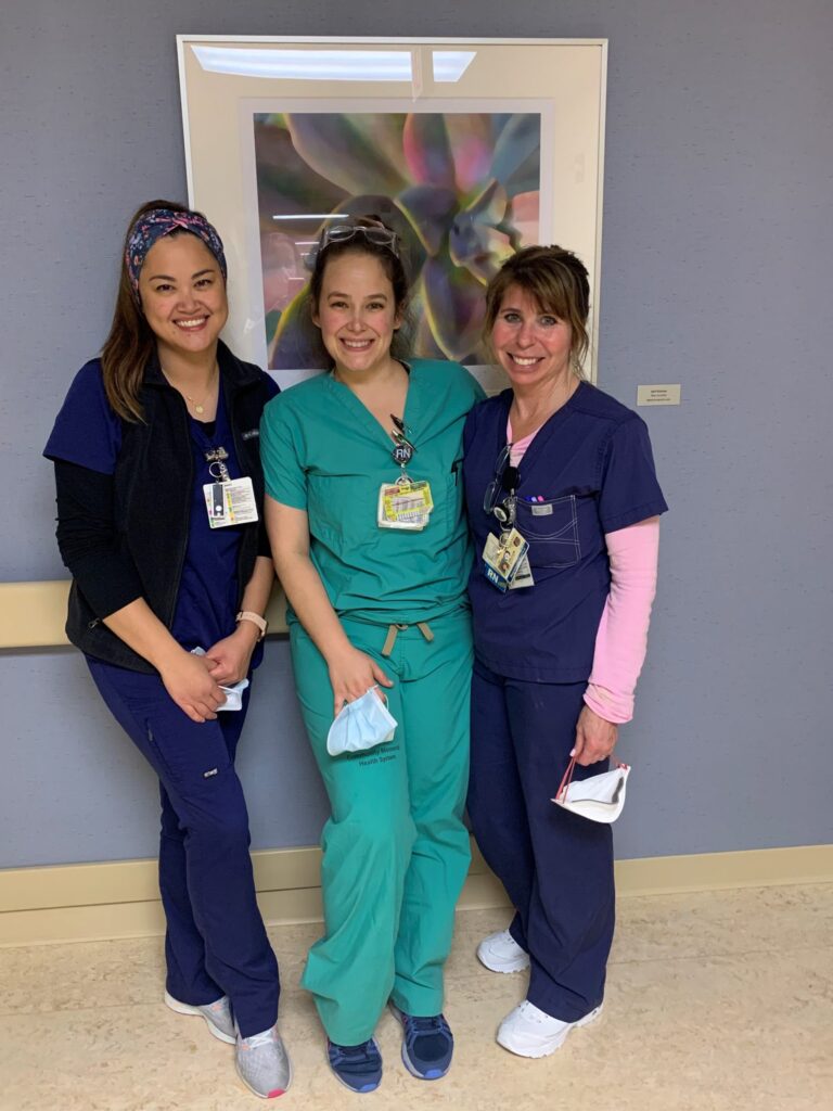 Community Memorial Hospital’s Critical Care nurses Hannah Malig, Nicole Hopwood and Felyicia Marcus.